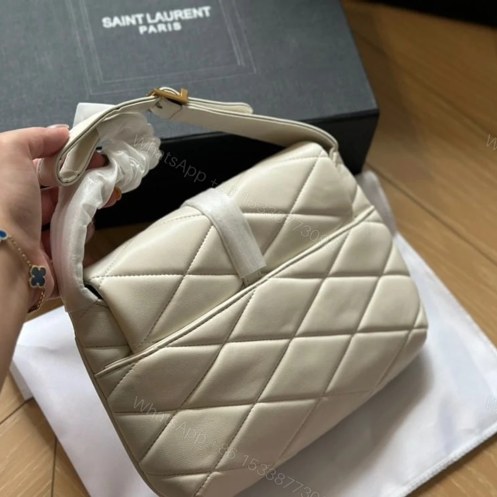 View 4 of Saint Laurent Le 57 Quilted Shoulder Bag White 27Cm