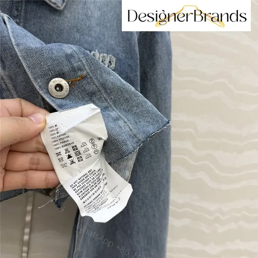 View 8 of Miu Miu Blue Cotton Cropped Denim Jacket