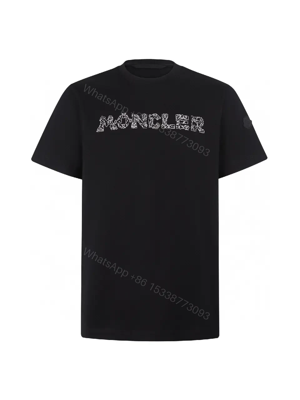 View 7 of Minimalist Black Tee, Premium Cotton, Modern Fit, Logo Detail, T-Shirt