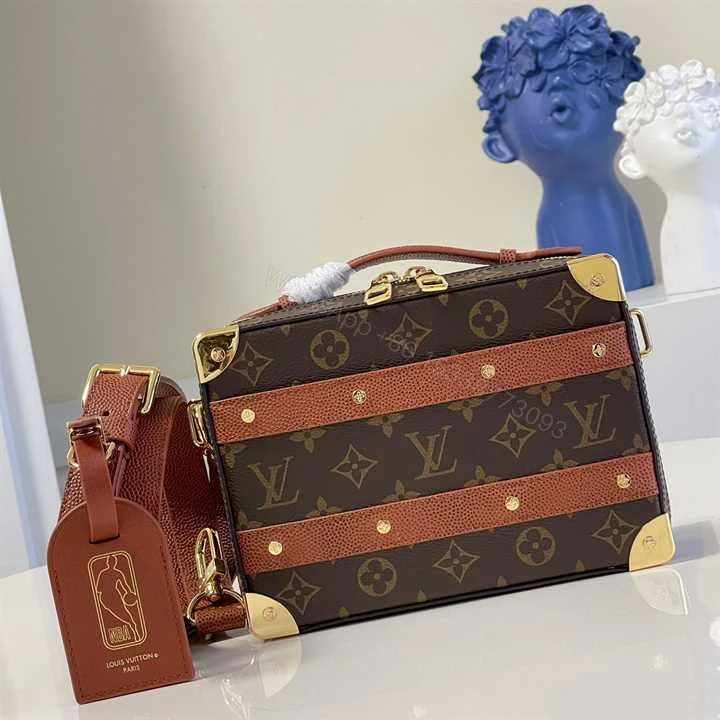 View 2 of LOUIS VUITTON X NBA HANDLE TRUNK MONOGRAM COATED CANVAS TEXTILE LINING IN BROWN M45785