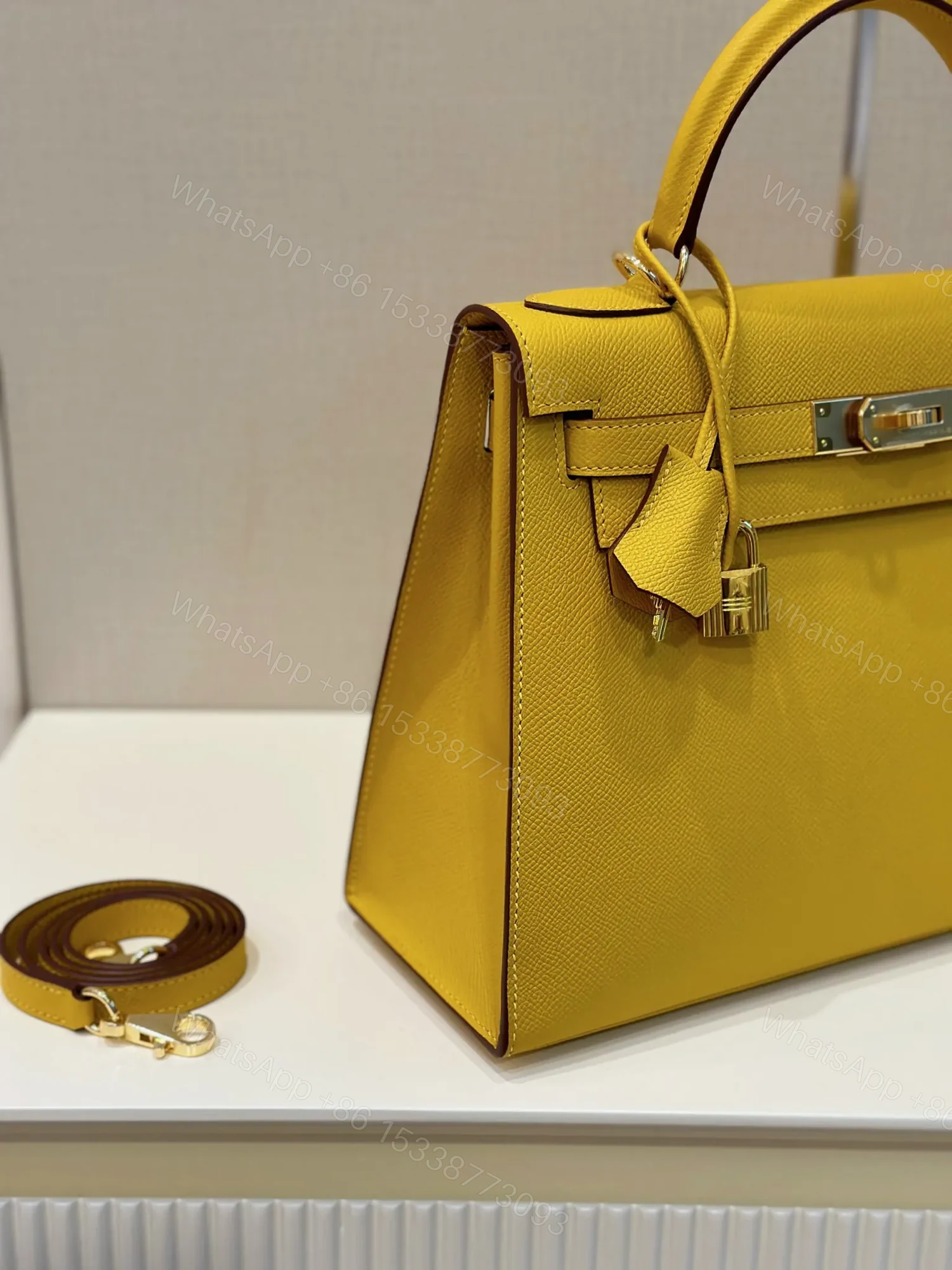 View 2 of HN 25 Lime Fluo Yellow Epsom Gold Hardware