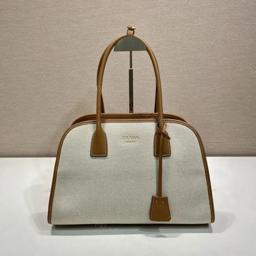 高仿Prada*Oversize系列1BG572織物手提包棕色中號免檢版 — view 1