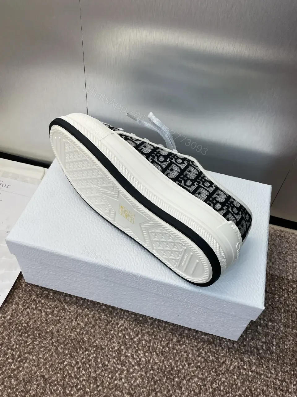 View 7 of Black Denim Dior-Style Platform Sneakers