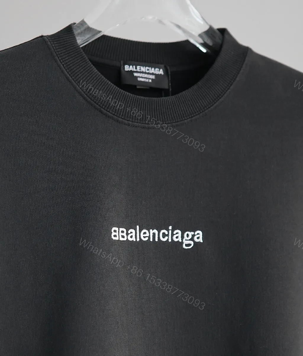 View 3 of Charcoal Cotton Minimalist Logo Sweatshirt with Elevated Details