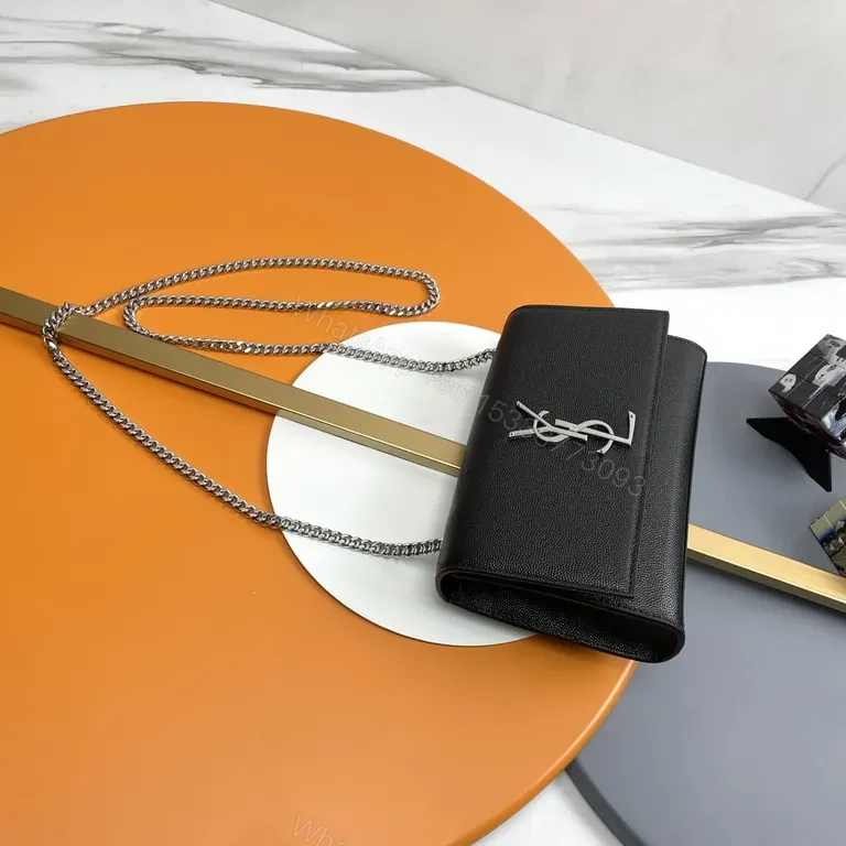 View 4 of Sleek Black Leather Crossbody - YSL-Inspired, All-Day Confidence