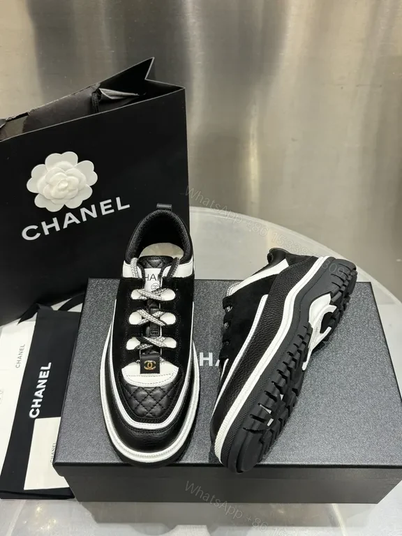 View 9 of Chic Black-White Quilted Leather High-Tops Sneakers