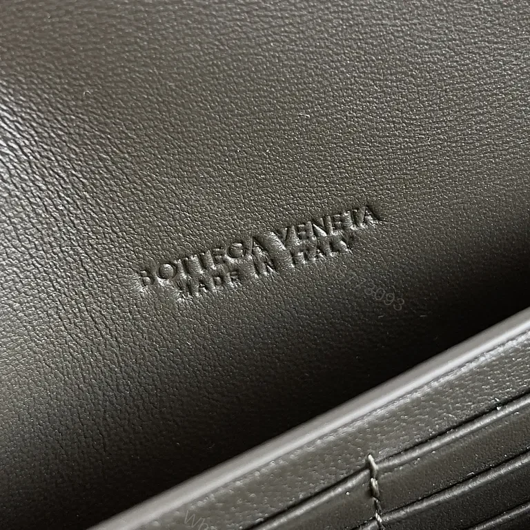 View 4 of Compact Woven Leather Wallet with Gold Clasp - Everyday Luxury