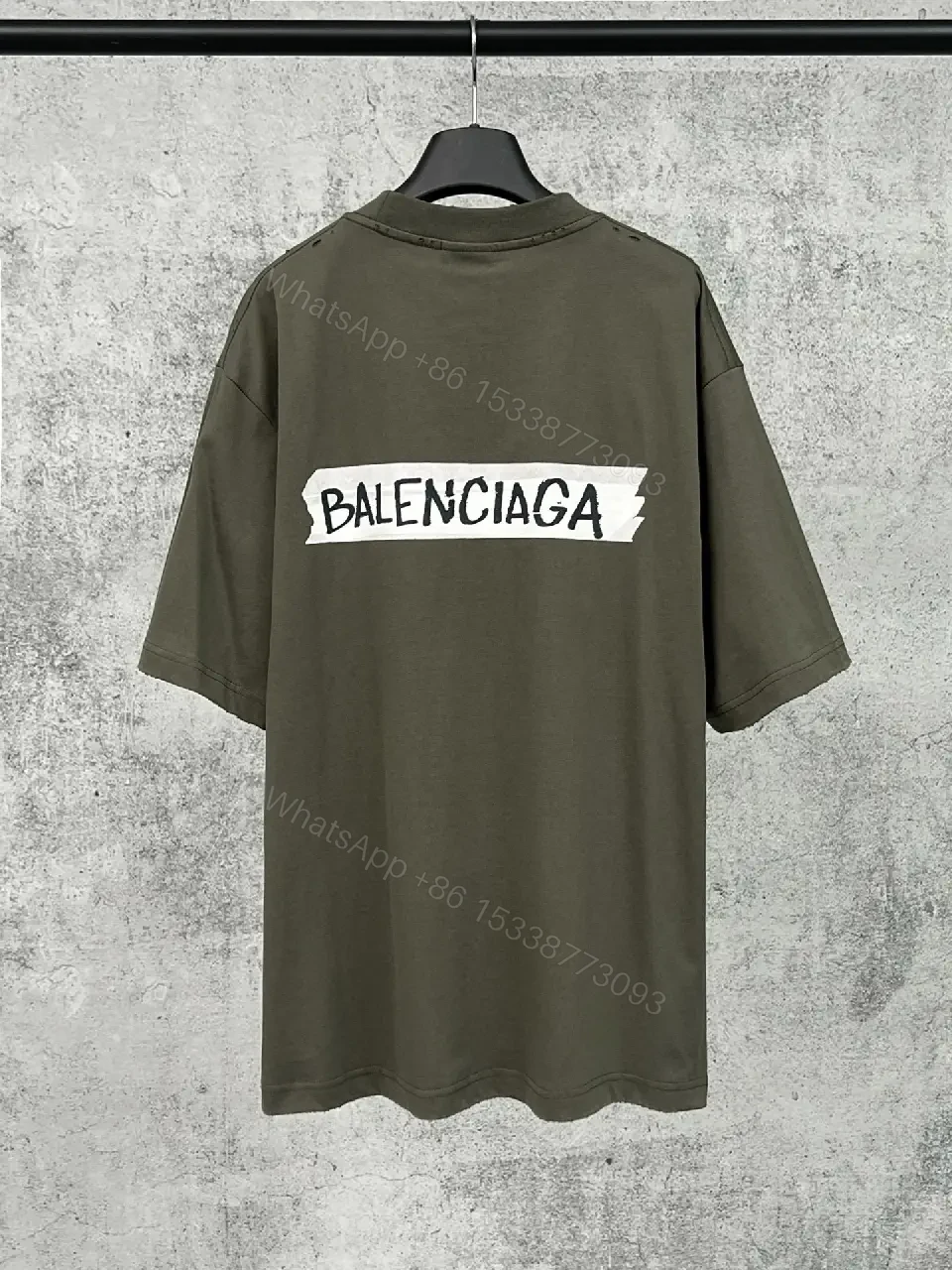 View 5 of Olive Cotton Patch Tee: Relaxed, Street-Ready Comfort
