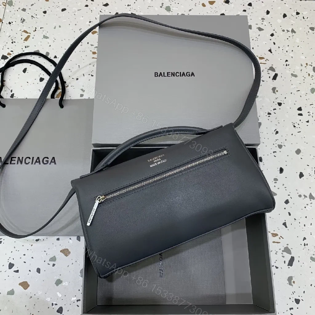 View 8 of Structured Minimalist Crossbody Bag: Leather, Minimal Hardware, Versatile Carry