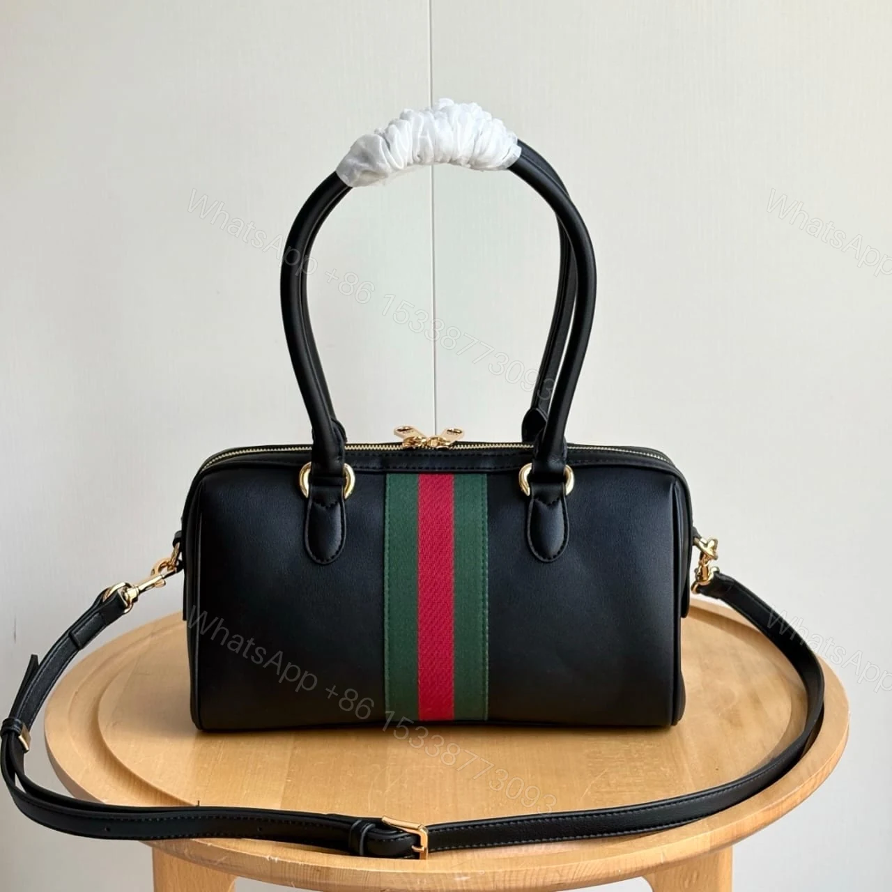 View 6 of Gucci Borsetto Medium Boston Bag Black Leather 28cm