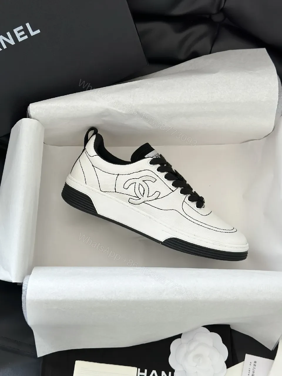 View 6 of Premium White Leather-like Low-Top Sneakers: Sleek, Comfortable, Versatile
