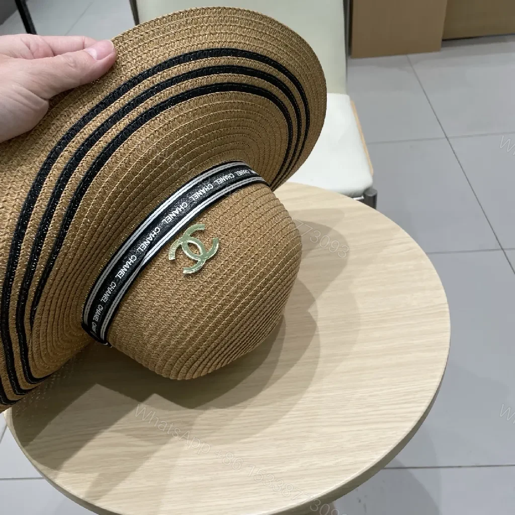 View 4 of Woven Straw Wide-Brim Hat with Luxe Band