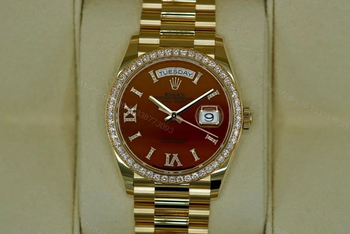 View 2 of Superclone Rolex Day-Date Carnelian Dial 128348RBR 36 mm