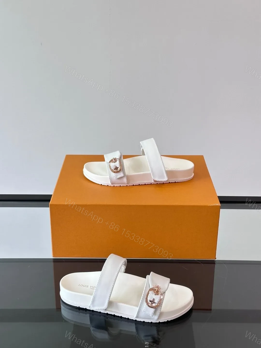 View 4 of LV Men White Leather Sandals