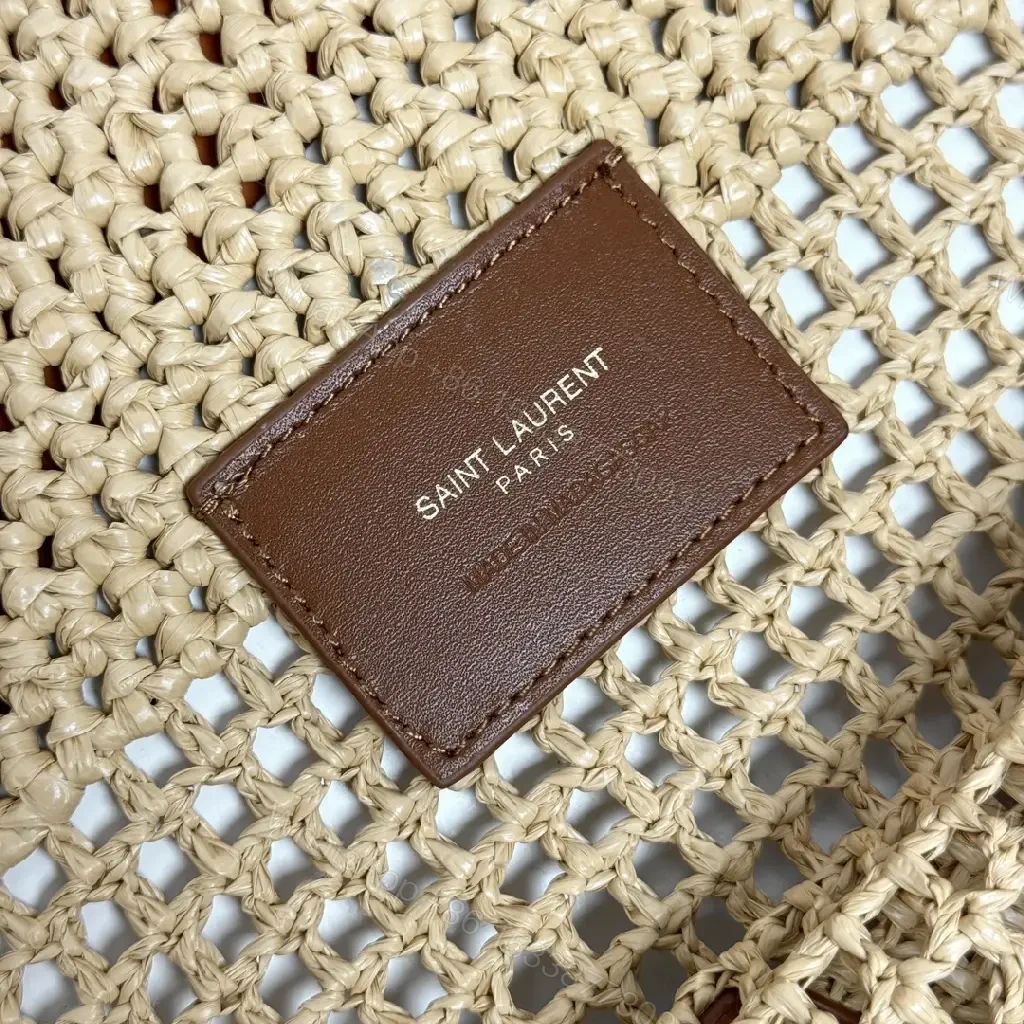 View 2 of Beige Crochet Tote: Logo-Emblem Everyday Luxury Carryall