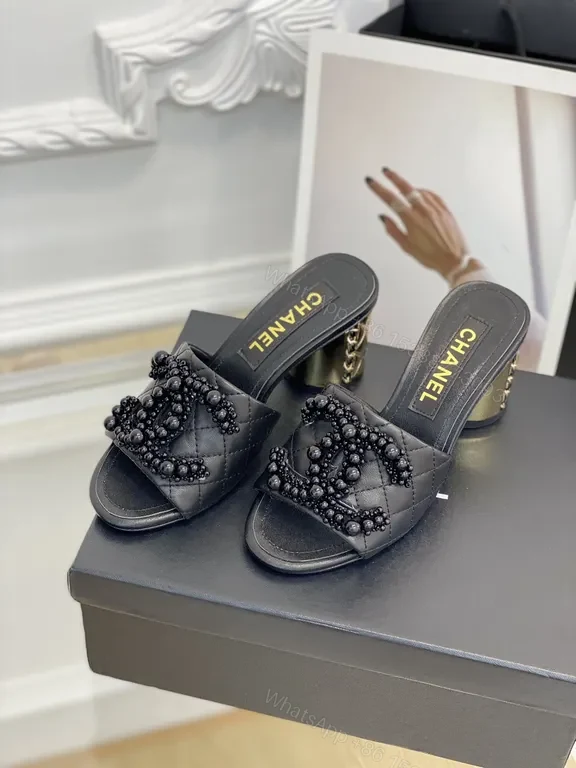View 3 of Chanel-Inspired Beaded Slip-Ons: Luxe, Comfortable Mules