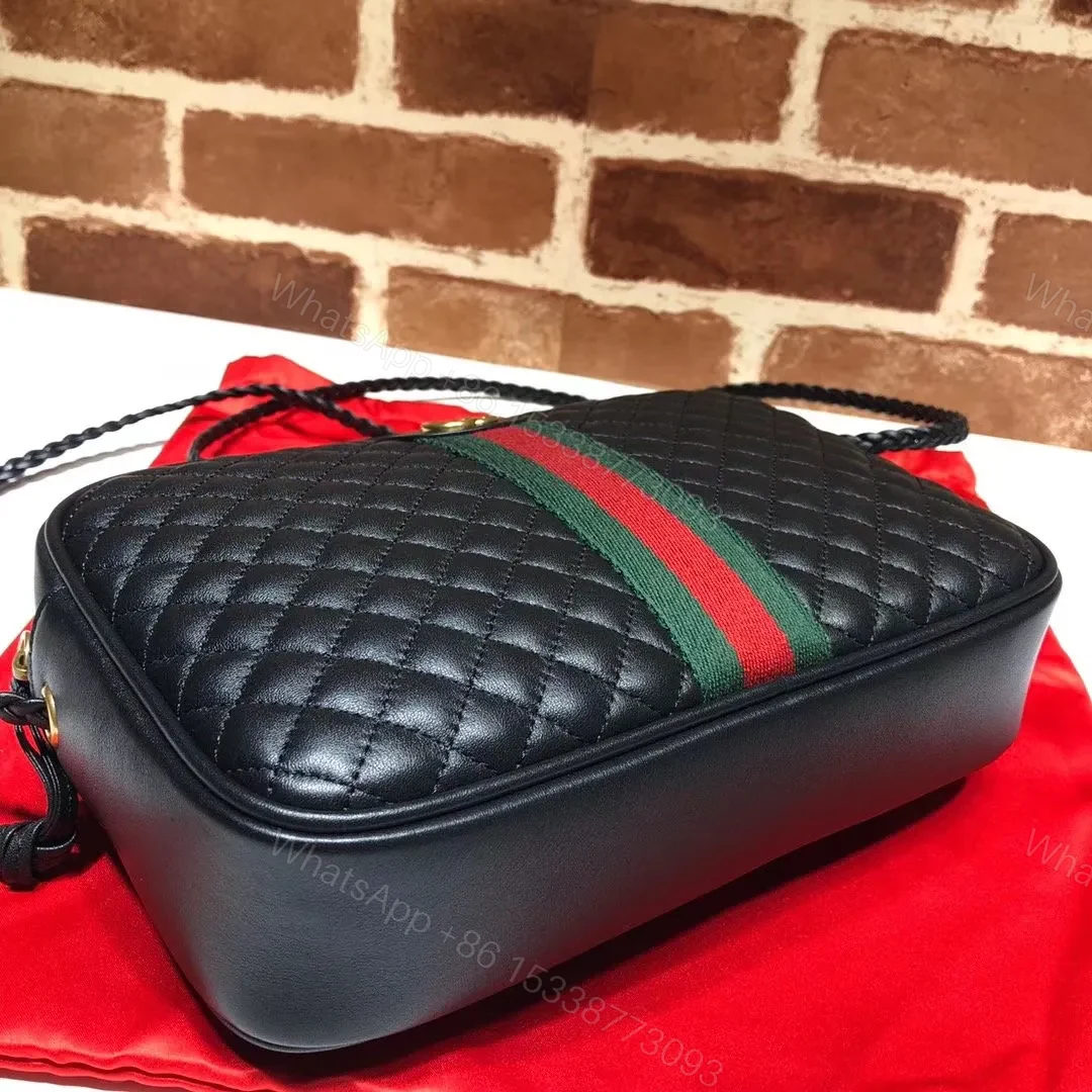View 7 of Gucci Black Mini Trapuntata Crossbody Bag Leather