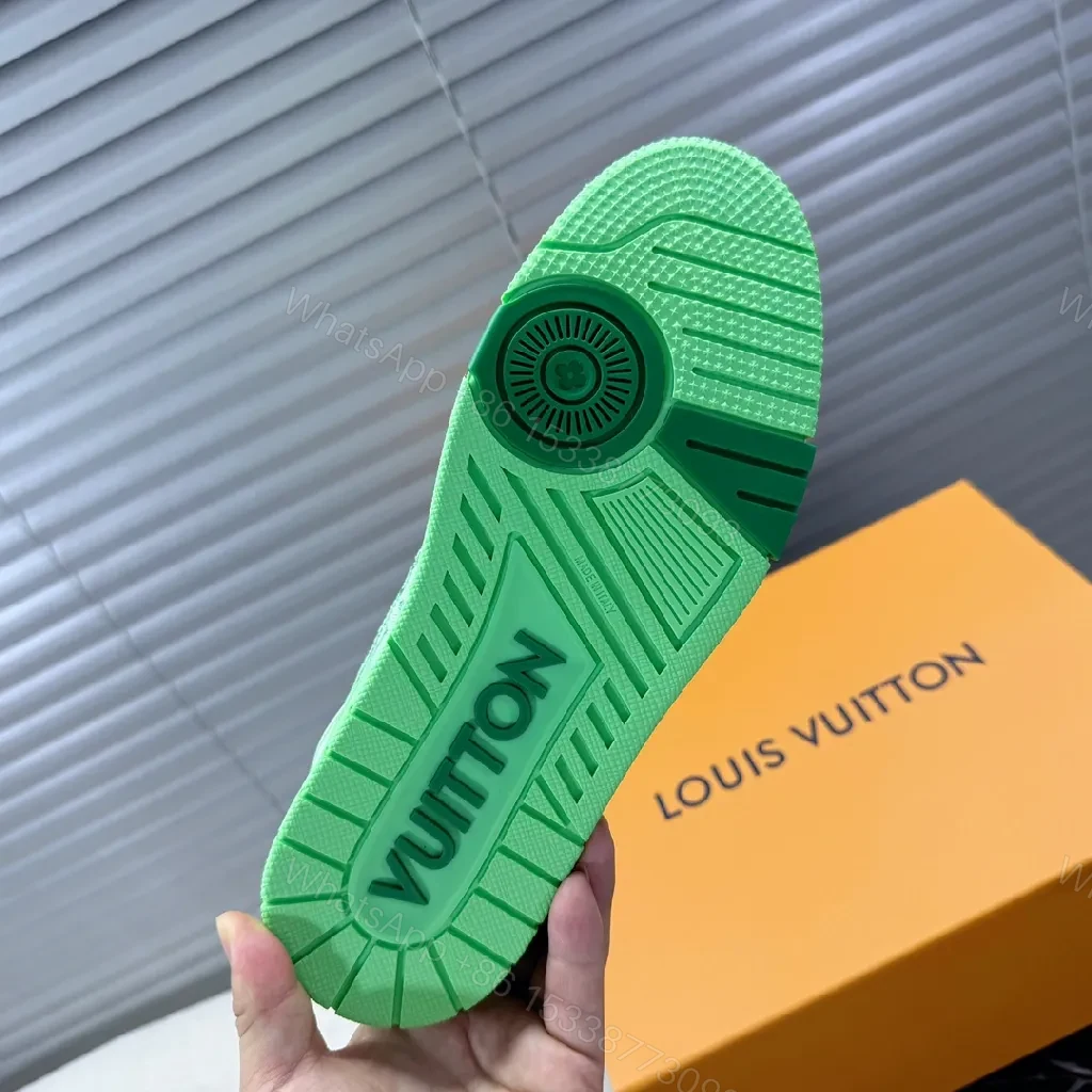 View 7 of Lime Premium LV-Inspired High-Top Sneakers with Comfort