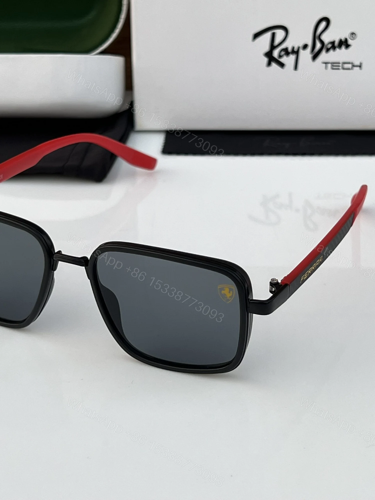 View 5 of First Copy RayBan 8840 Black Red Sunglasses
