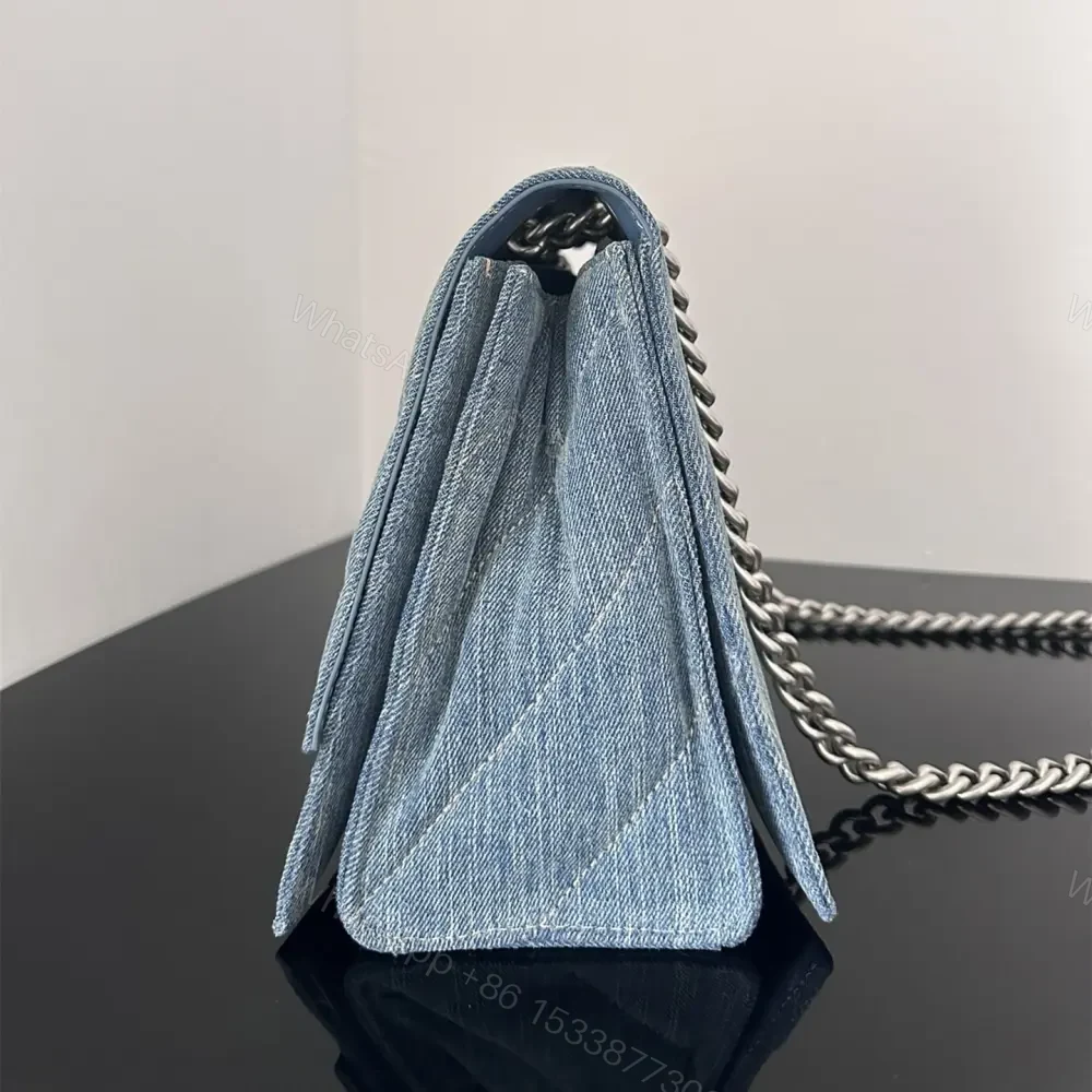 View 5 of 高仿Balenciaga*Crush系列沙漏包牛仔藍S