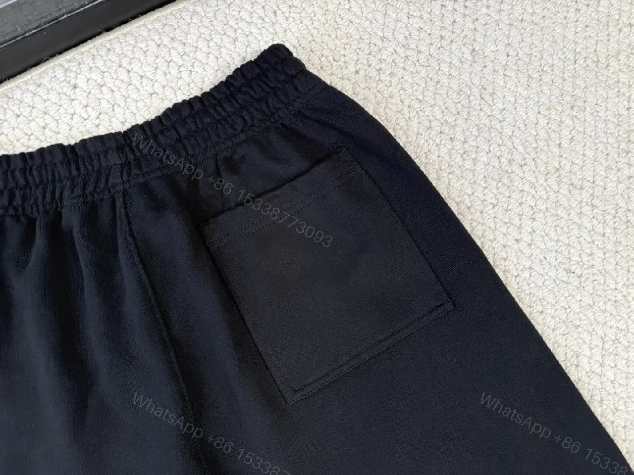View 2 of Black Cotton Streetwear Shorts, Burberry Logo, London 1856