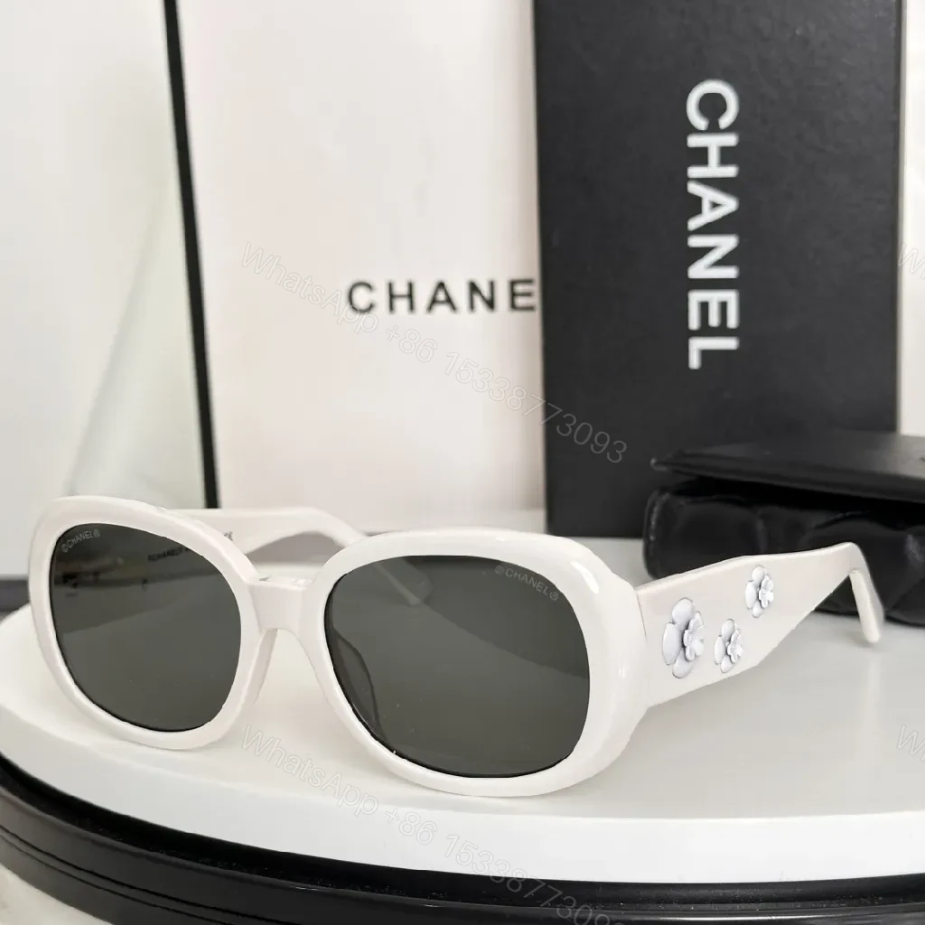 View 9 of Black Oval Sunglasses with Bloom Embellished Arms - Luxe, Gradient Lenses
