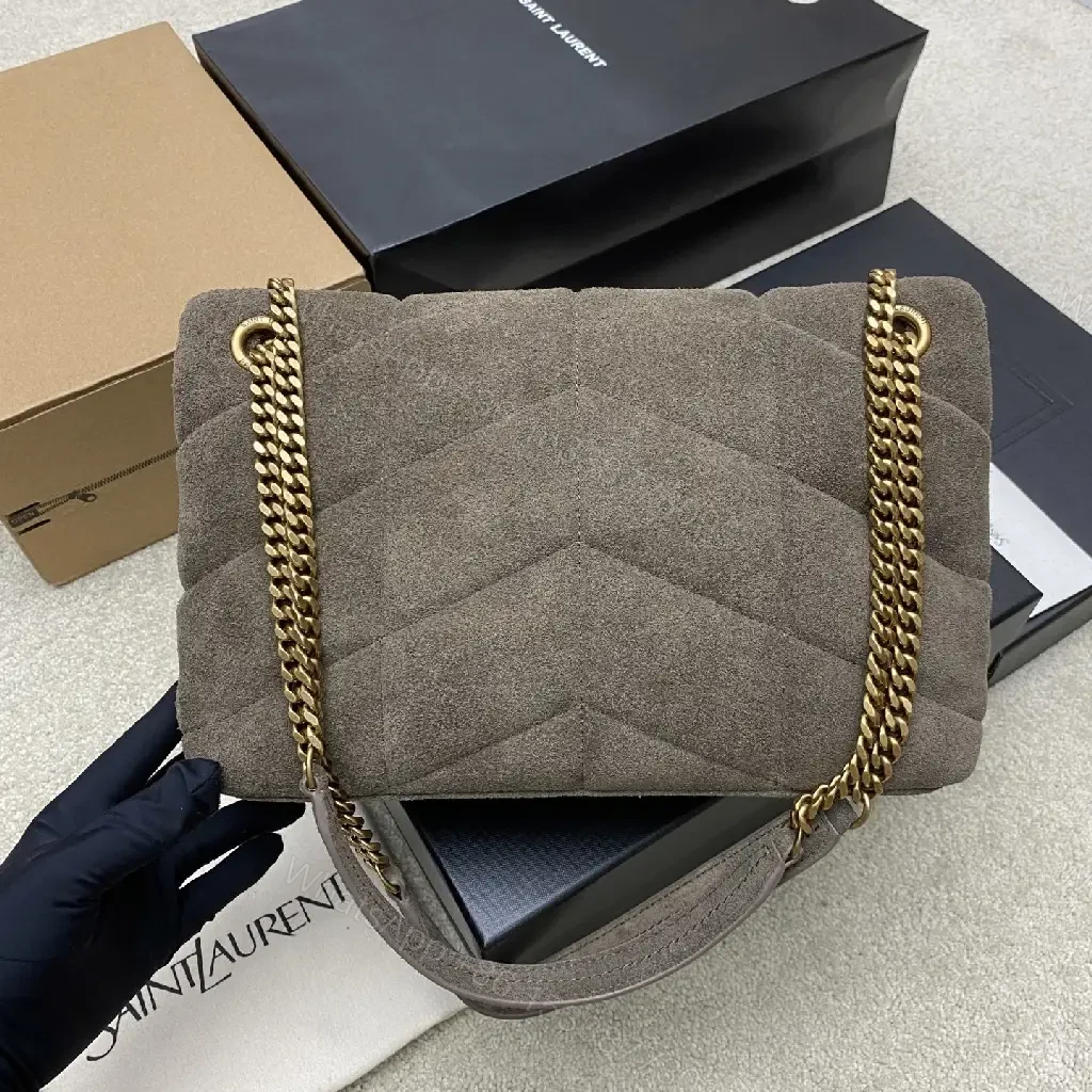 View 8 of Velvet Quilted Shoulder Bag, Gold Hardware, Timeless Chic