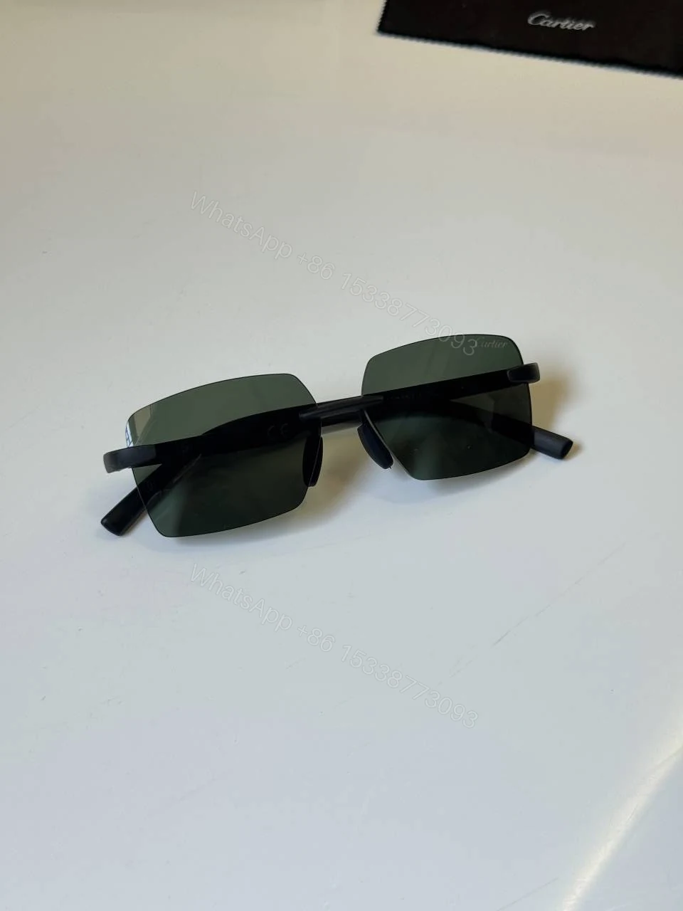 View 3 of First Copy Cartier Round Green Lens Sunglasses Metal Frame Unisex UV Protection 62606
