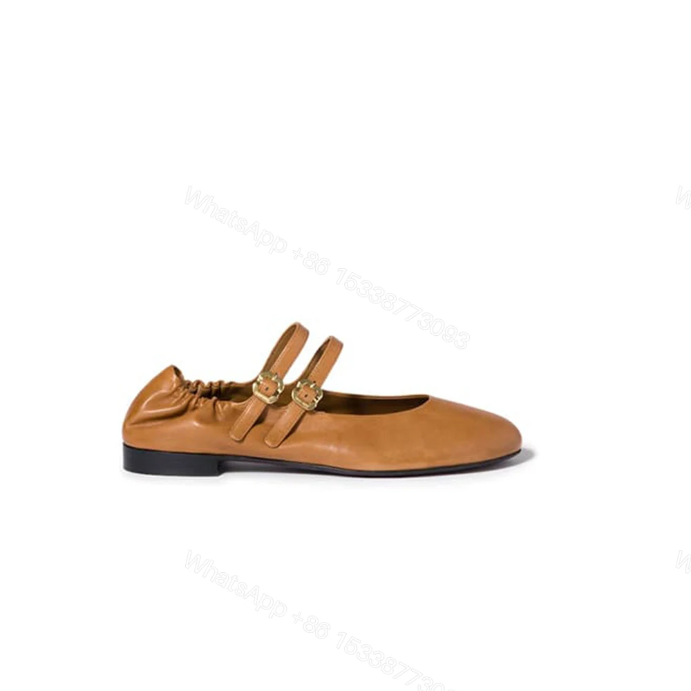 MIUMIU Ruched Nappa Leather Ballet Flats 609883 — view 1