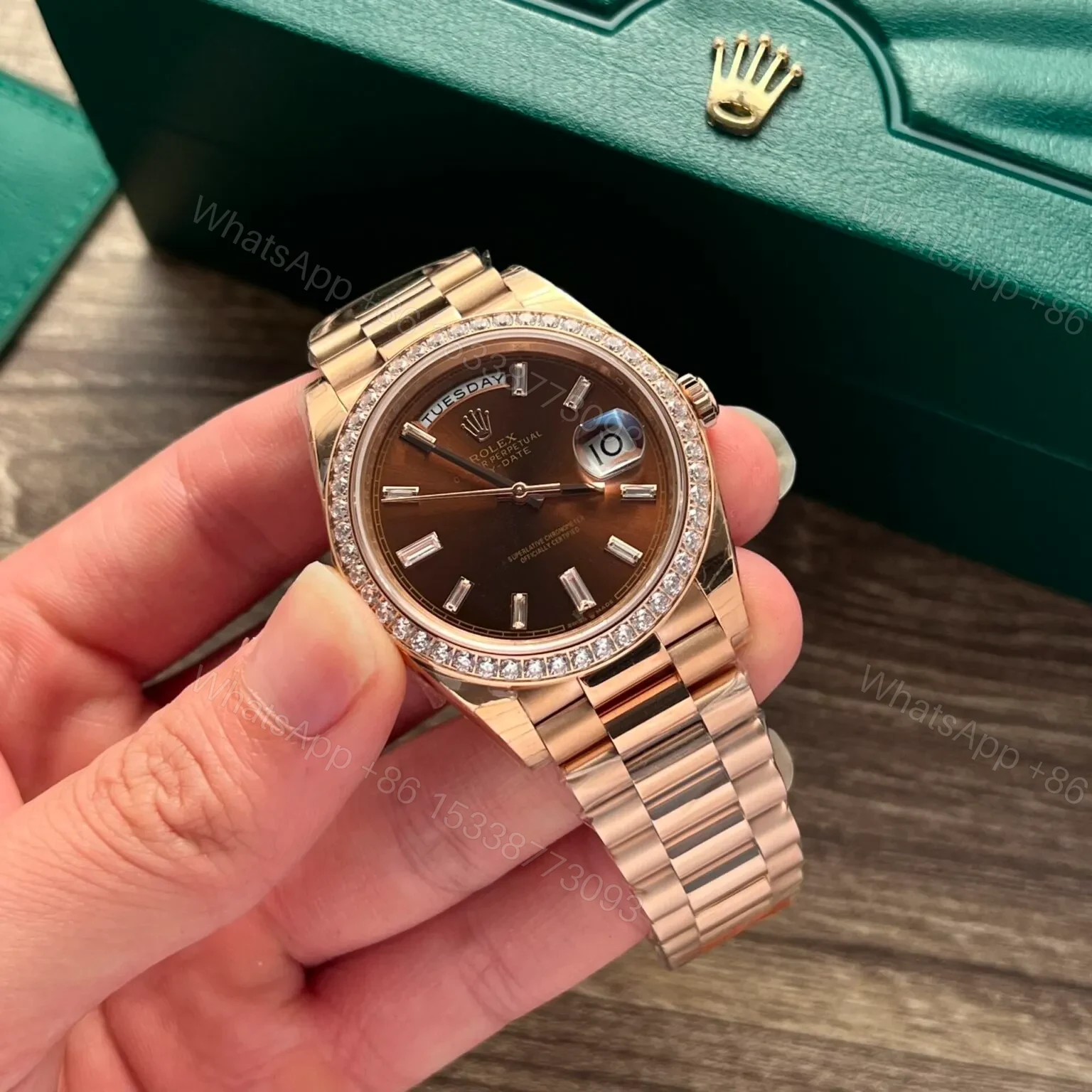 View 3 of Superclone Rolex Day-Date Brown Ombré Dial 128345rbr-0075 36 mm