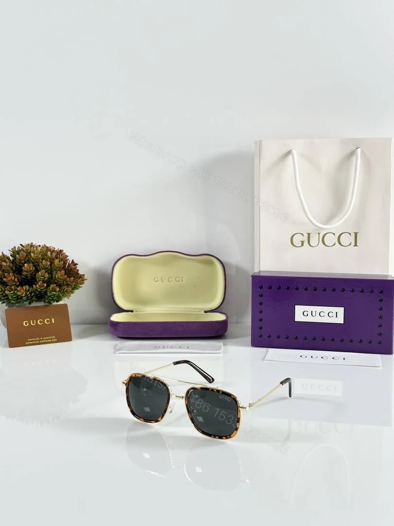First Copy Gucci GG6639 Sunglasses Gold Black — view 1