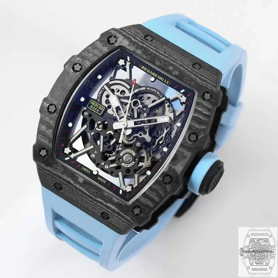 View 5 of Replica Richard Mille RM35-02 Blue Rubber Strap