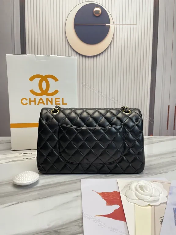Quilted Black Leather Shoulder Bag: Timeless Luxe, CC Hardware — view 5