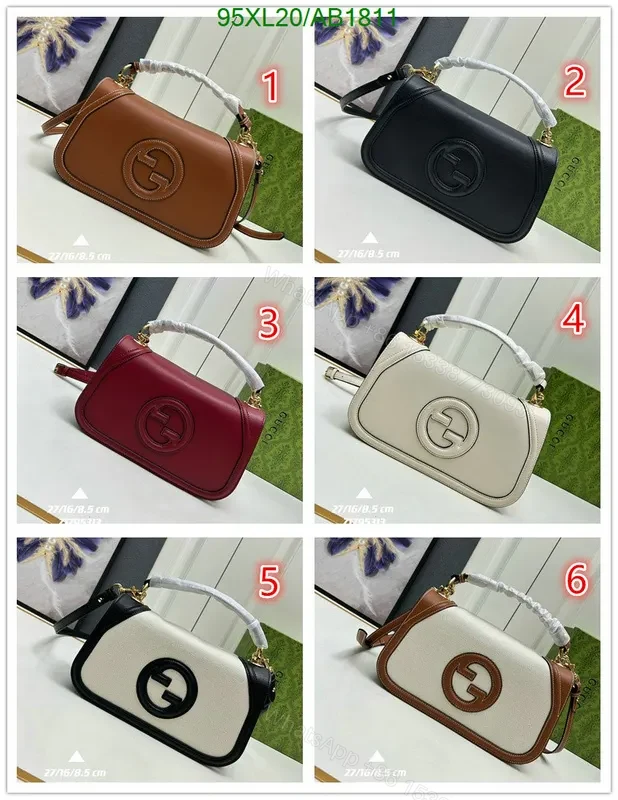 View 2 of Knockoff Gucci Blondie Smooth Brown Leather Shoulder Bag for Women PTF637