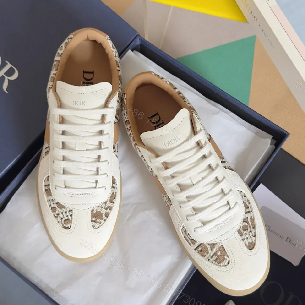 View 4 of Monogram Patterned Low-Top Trainers: Luxe Everyday Sneakers