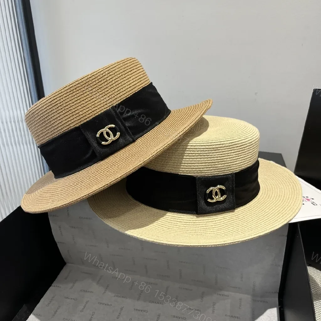 View 6 of Straw Boater Hat with Satin Band – All-Season Chic