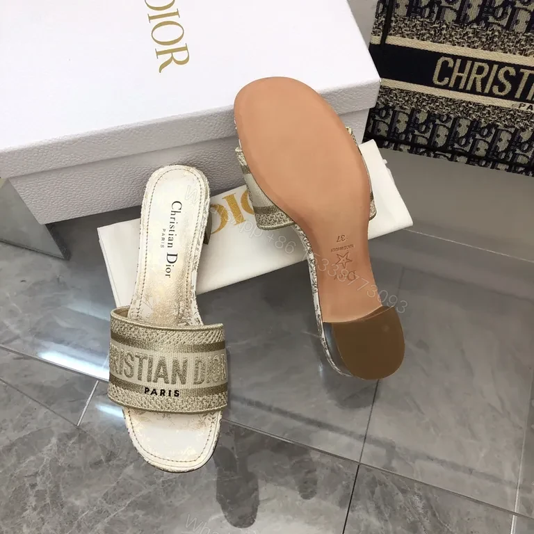 View 2 of Shimmer Straps Dior-Infused Slide Sandals - All-Day Luxury