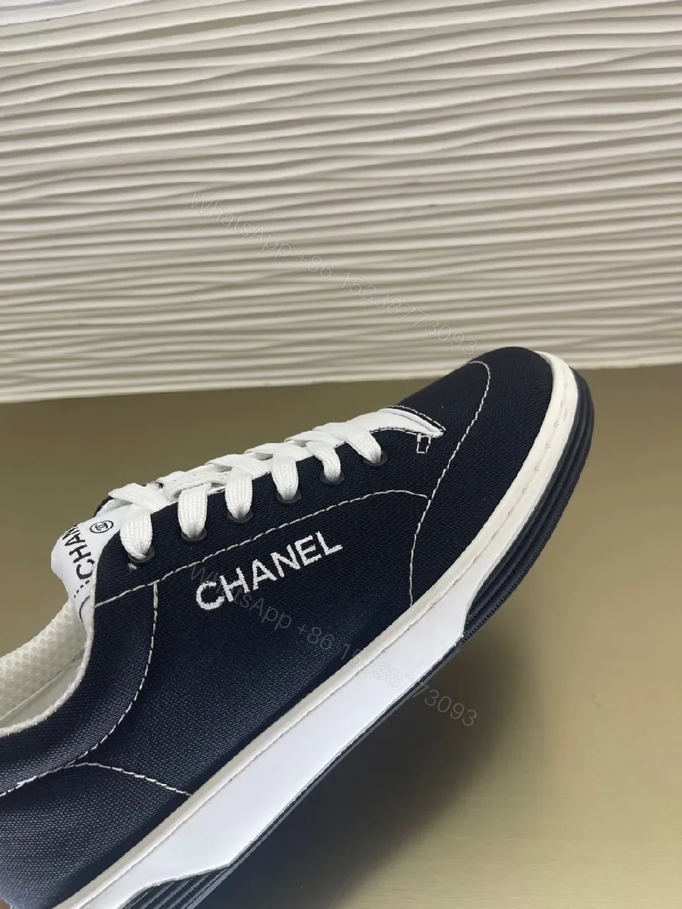 View 7 of Navy Canvas Low-Top Sneaker: Subtle Luxe, Everyday Comfort