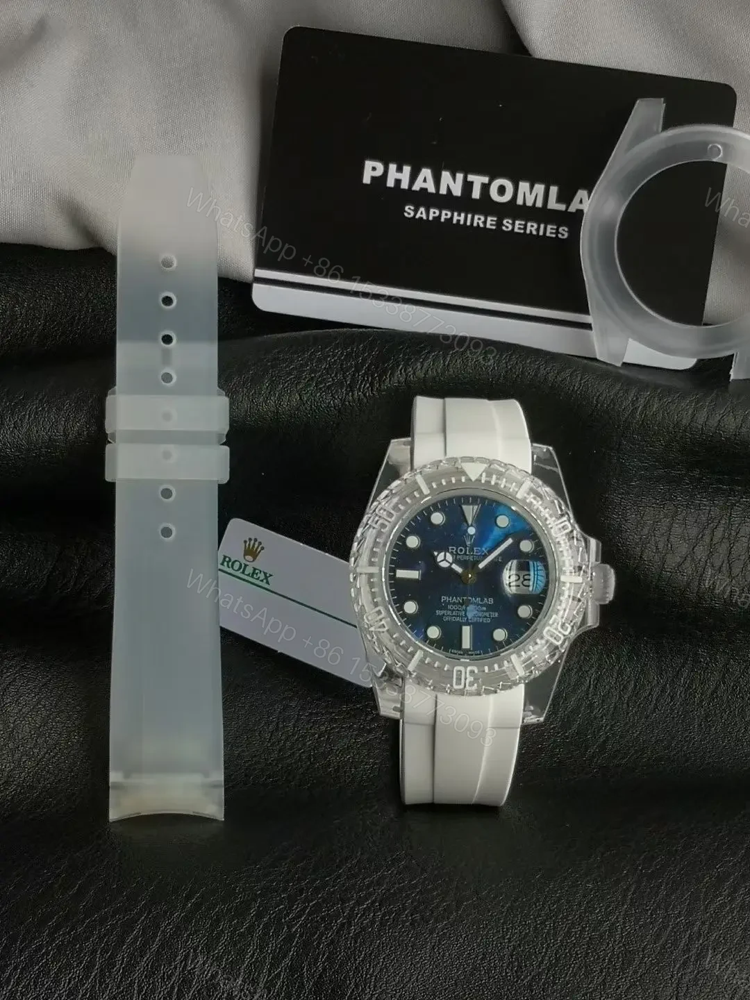 View 2 of Premium Rolex Submariner Date Phantomlab Starry Night replica 40MM White Rubber Strap Edition RG-SUB-PHANTOMLAB-STARRY-NIGHT-WHITE-RUBBER-40