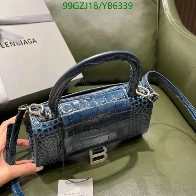 View 2 of Balenciaga Replica Hourglass Small Blue Chic Bag YB6339