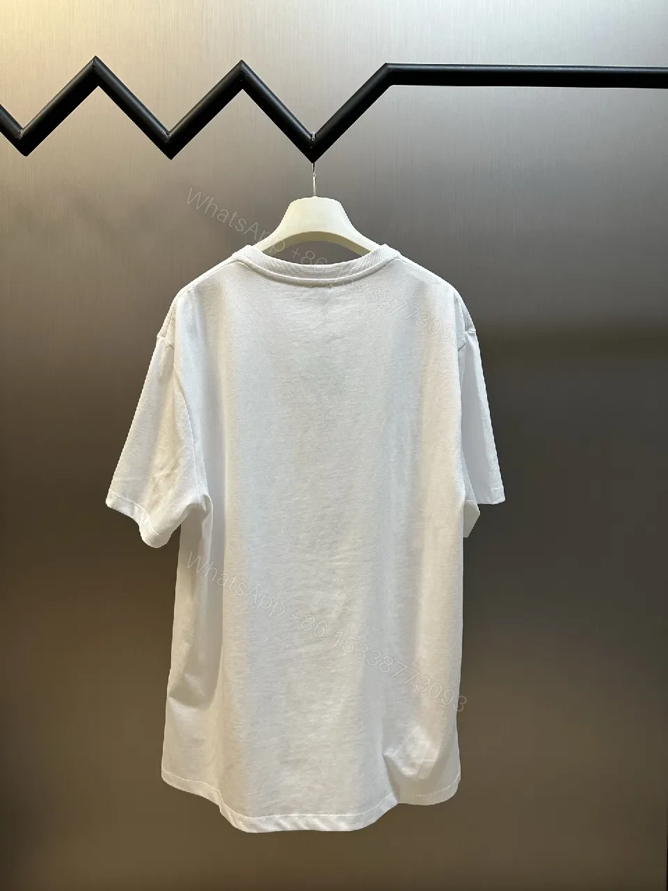View 9 of White Cotton Tee Dress, Minimalist, LOEWE-inspired Pocket