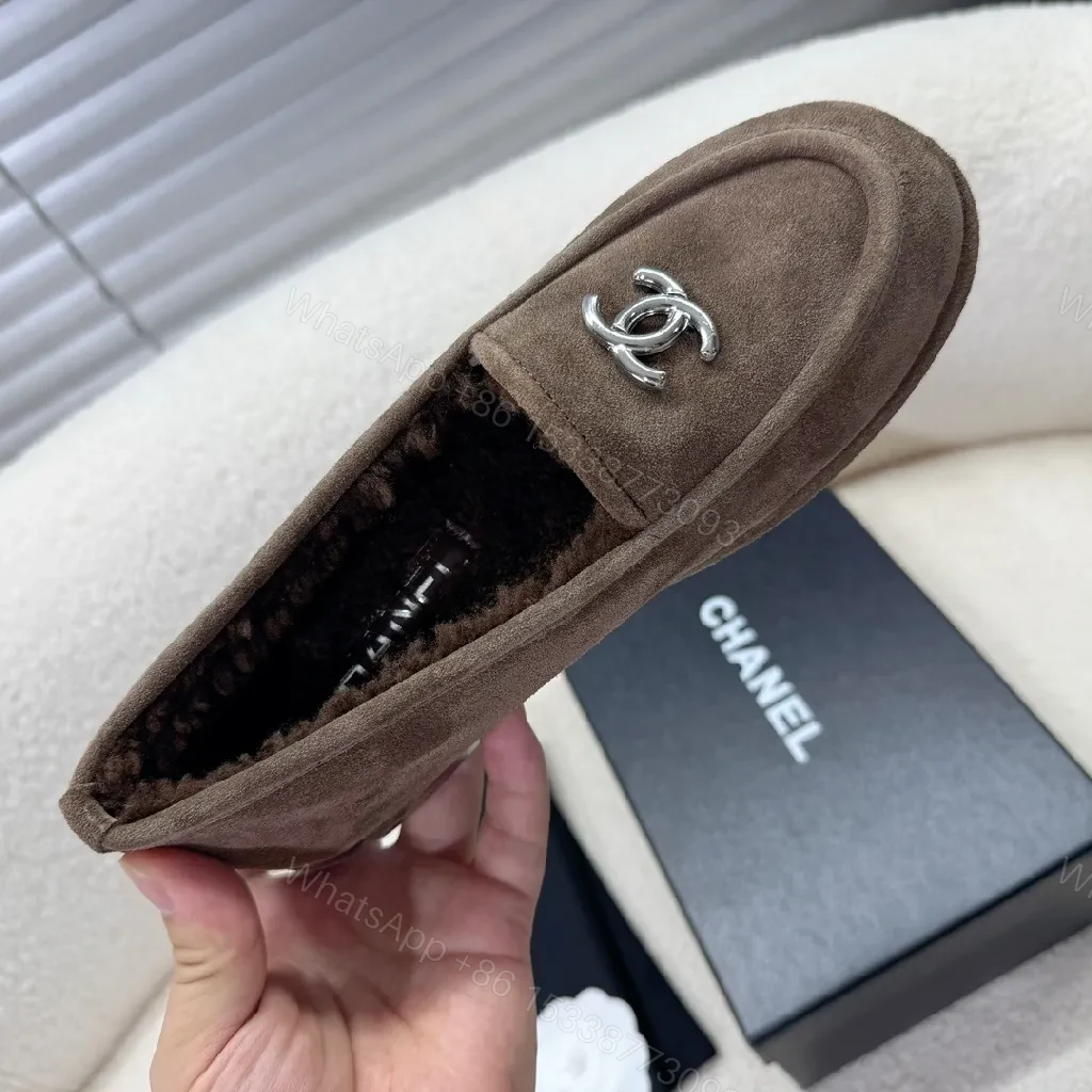 View 6 of Brown Suede Loafers + Suede + Loafer + Designer-inspired emblem + Loafers