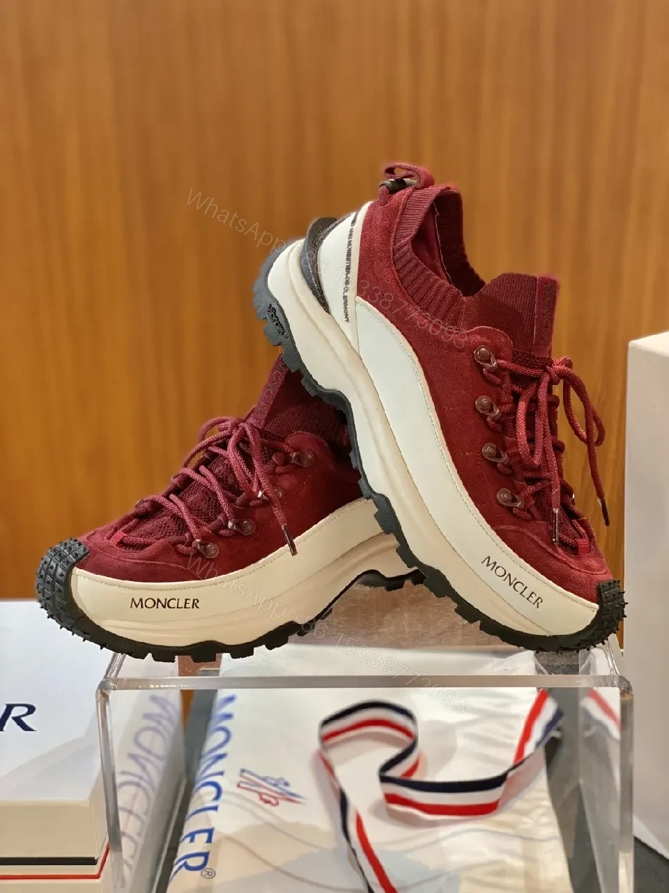 View 9 of Burgundy Suede Hiking-Inspired Sneakers with Comfort
