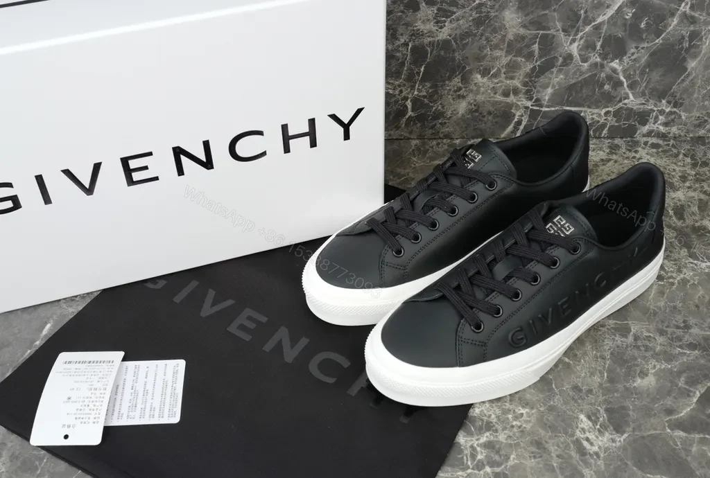 Black Leather Low-Top Sneakers: Givenchy-Inspired Luxury Comfort — view 1