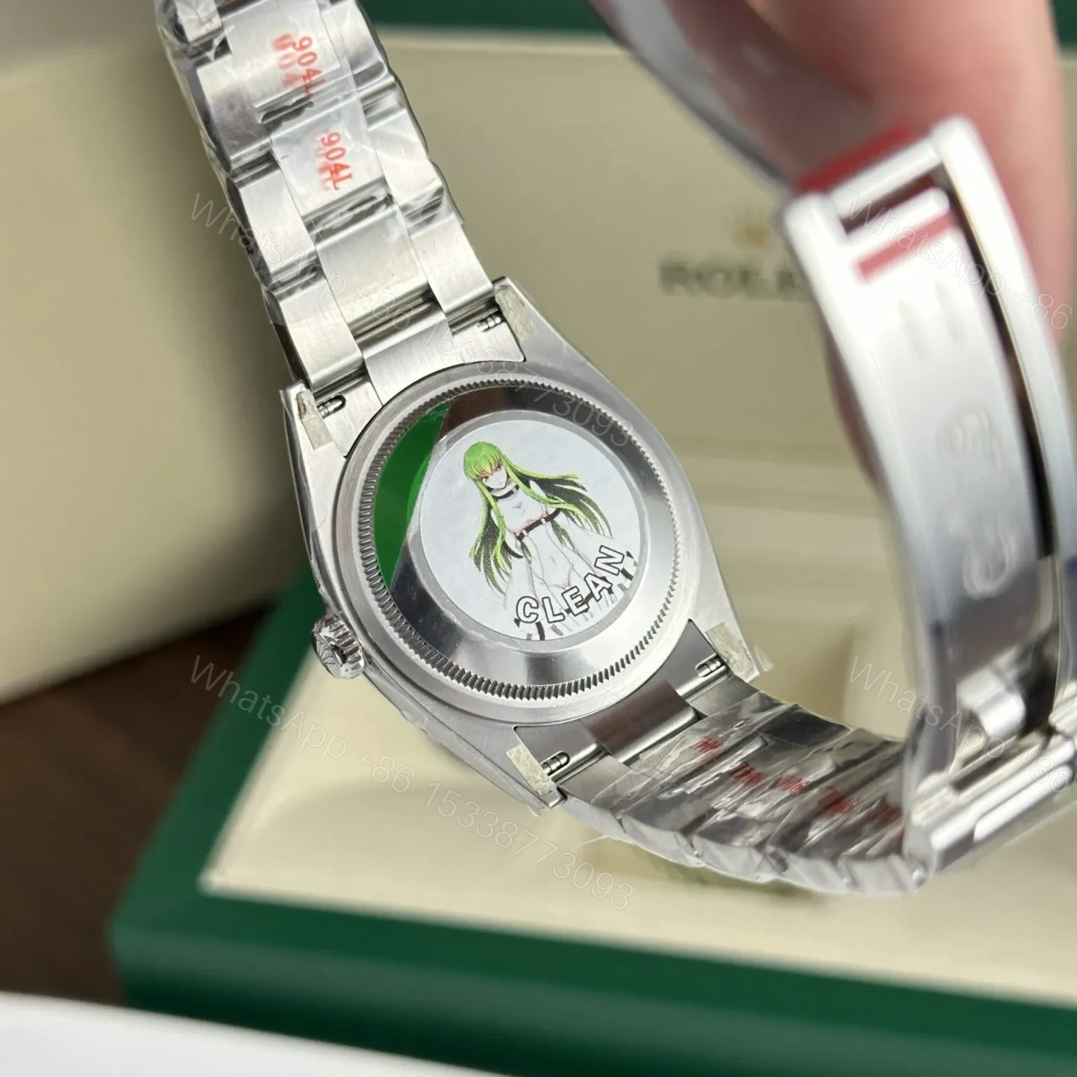 View 9 of Replica Rolex Oyster Perpetual Lady Blue Dial 126000 36 mm