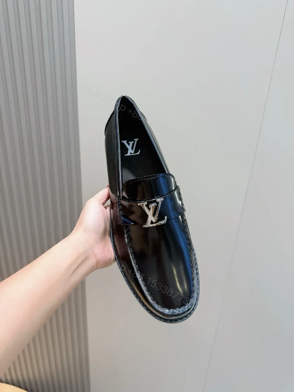 View 8 of Polished Leather Loafers with LV Hardware: Sleek, All-Day Elevation