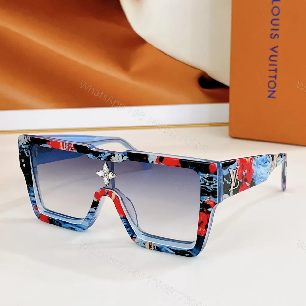 View 3 of Vivid Fuchsia Sunglasses: Oversized Shield, Gold LV Accents