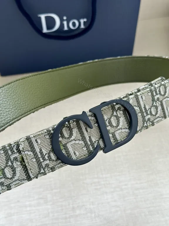 View 2 of Medium-Duty Designer Canvas Belt with Monogram Accent