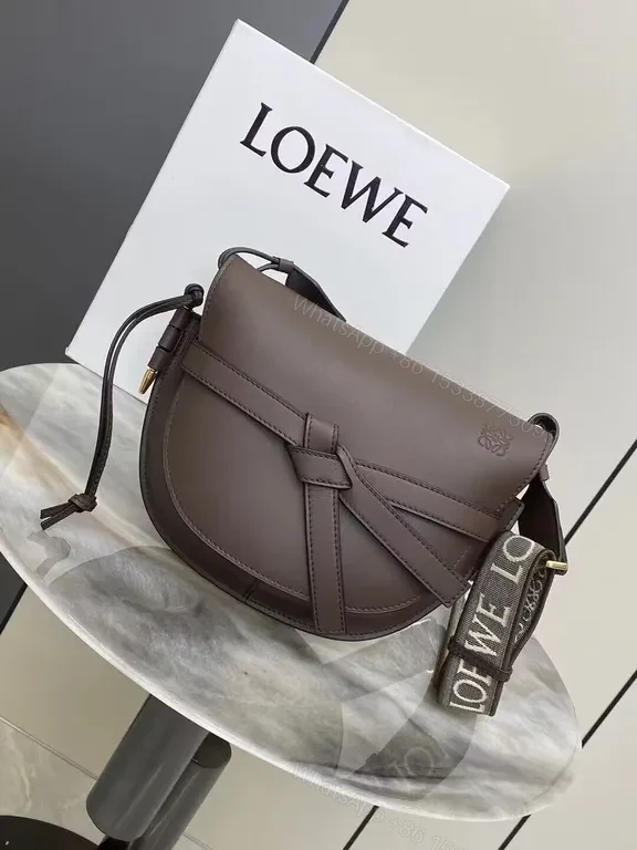 View 2 of Polished LOEWE Calfskin Saddle Bag - Crossbody Luxury