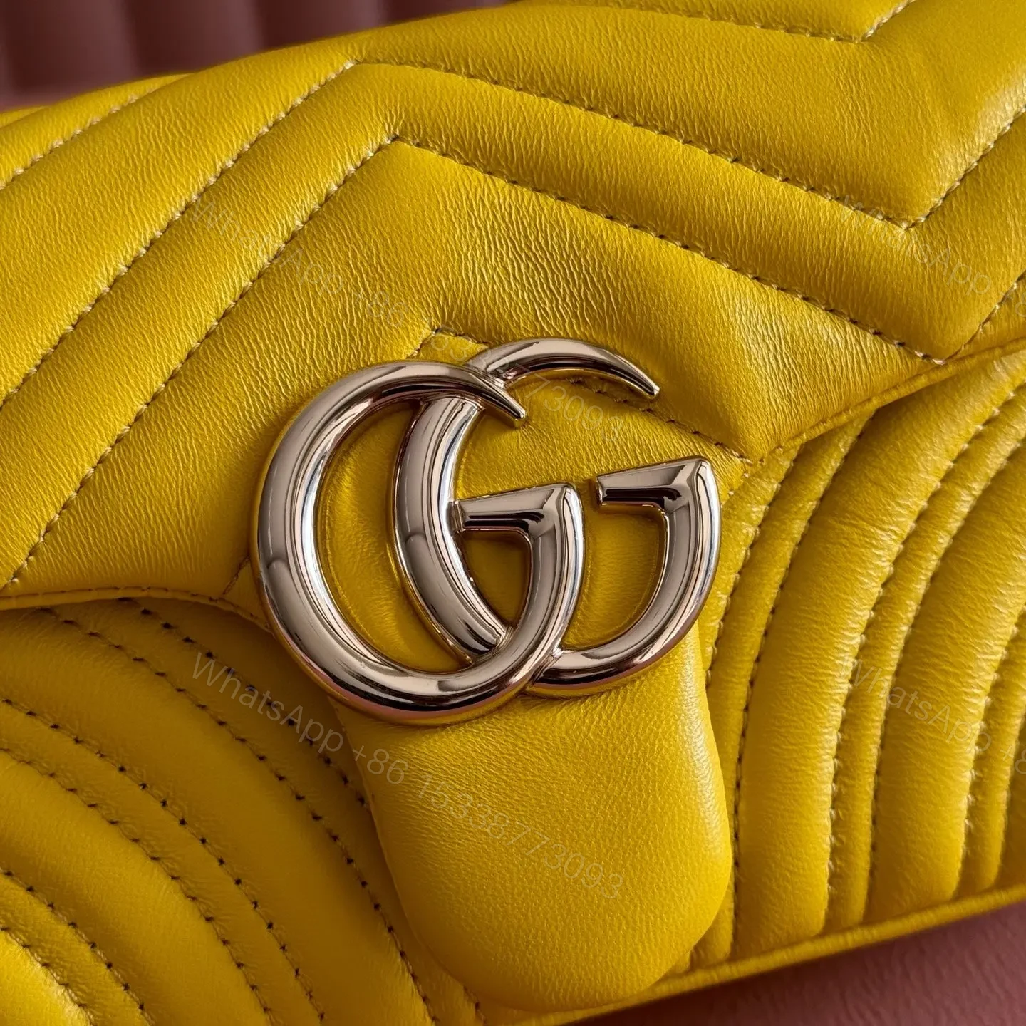 View 4 of GUCCI GG MARMONT BAG 22 IN YELLOW LAMBSKIN